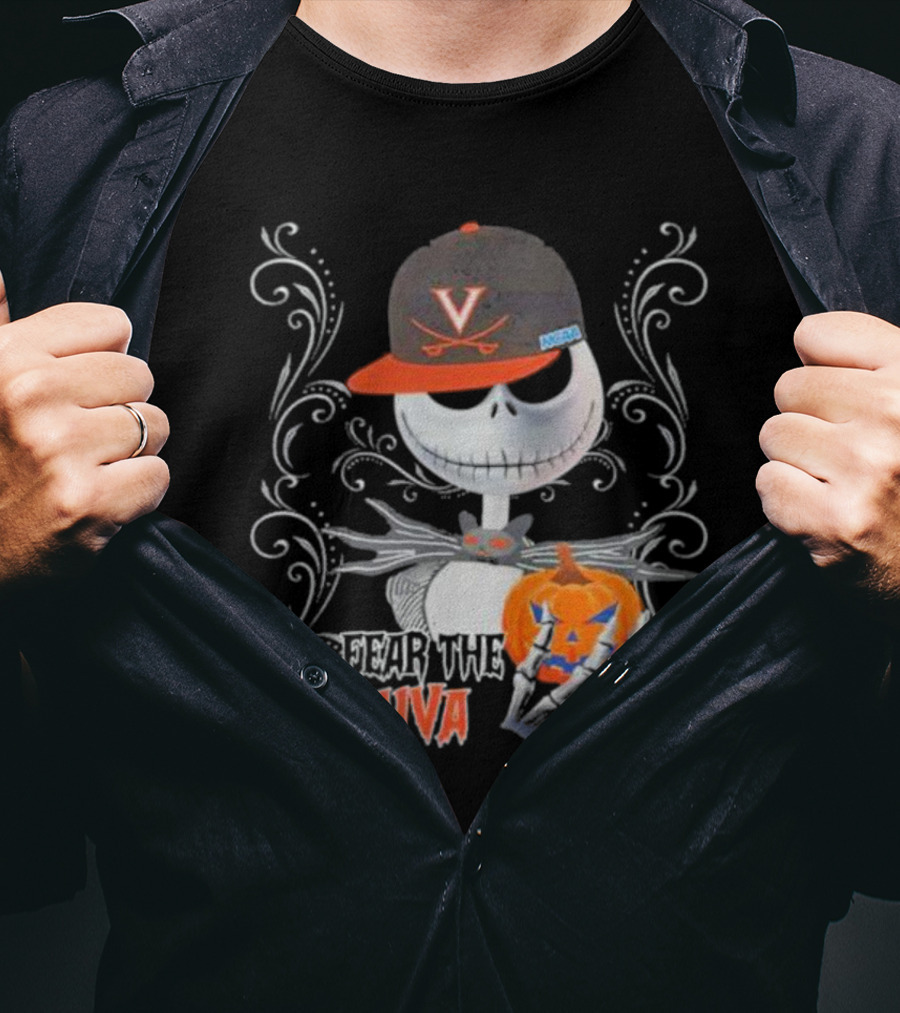 Jack Skellington Fear The UVA Virginia Cavaliers Pumpkin Halloween T-Shirt