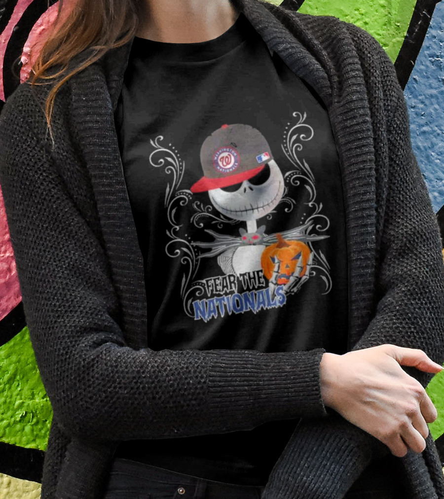 Jack Skellington Fear The Nationals Halloween Pumpkin Washington Nationals Hat T-Shirt