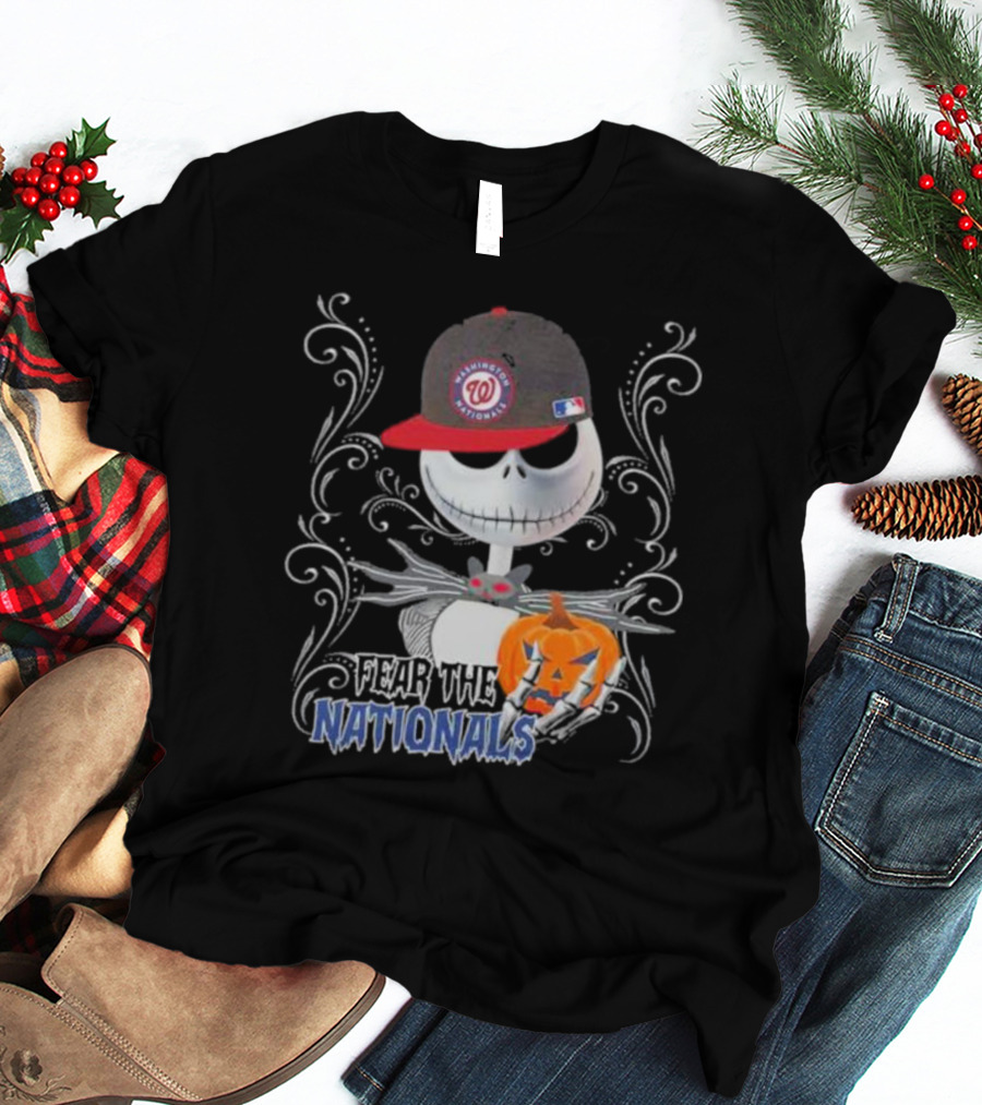 Jack Skellington Fear The Nationals Halloween Pumpkin Washington Nationals Hat T-Shirt
