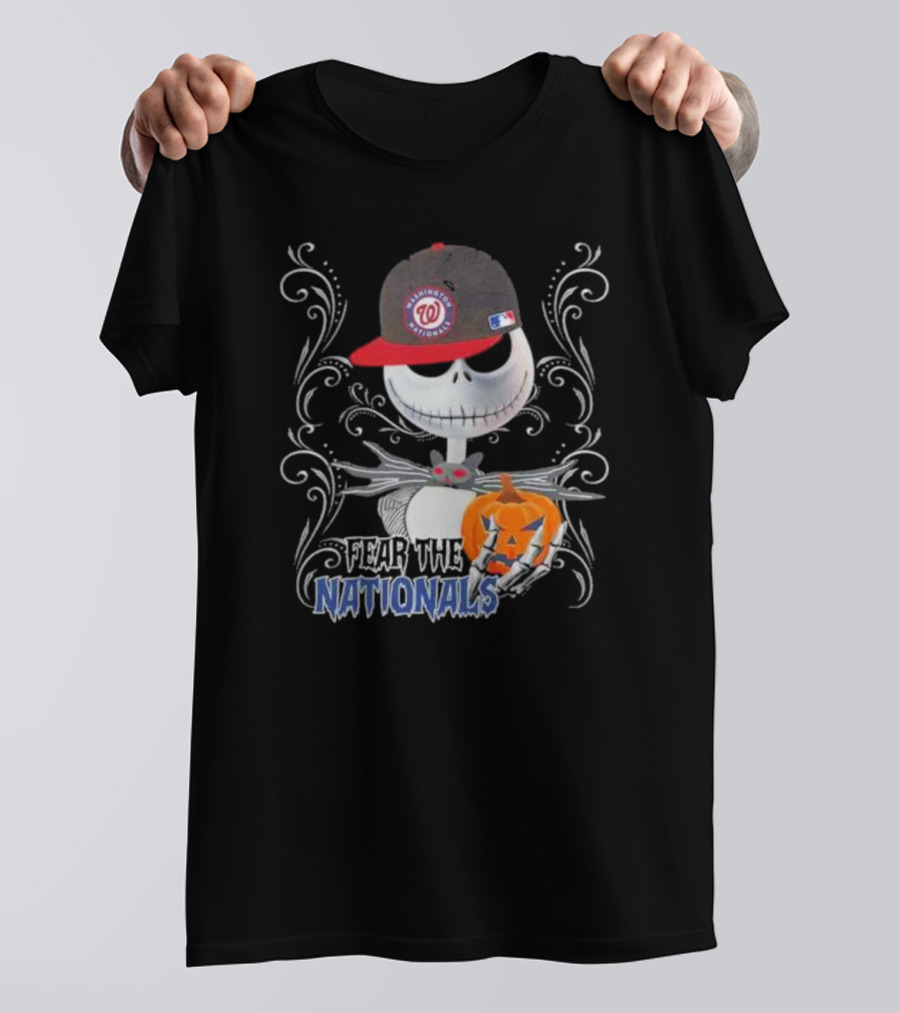 Jack Skellington Fear The Nationals Halloween Pumpkin Washington Nationals Hat T-Shirt