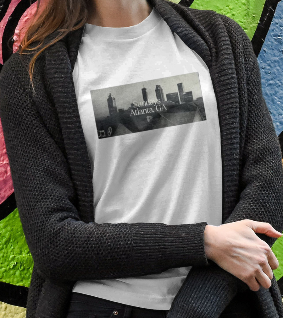 Atlanta Falcons Majestic Threads Sundays Skyline Atlanta GA T-Shirt