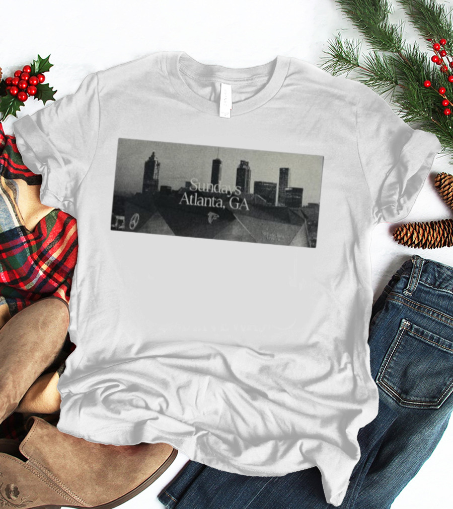 Atlanta Falcons Majestic Threads Sundays Skyline Atlanta GA T-Shirt