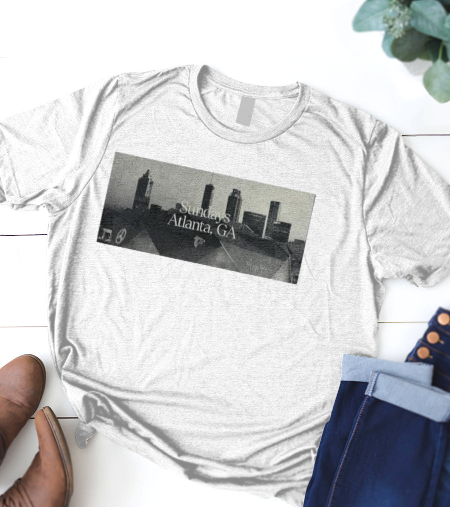 Atlanta Falcons Majestic Threads Sundays Skyline Atlanta GA T-Shirt