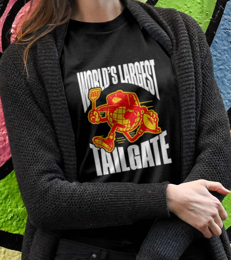 World's Largest Tailgate Football Globe And Spatula T-Shirt