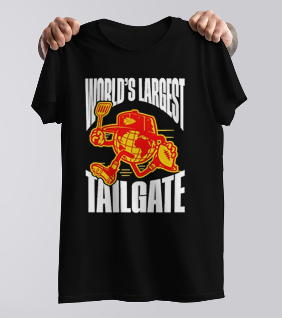 World's Largest Tailgate Football Globe And Spatula T-Shirt