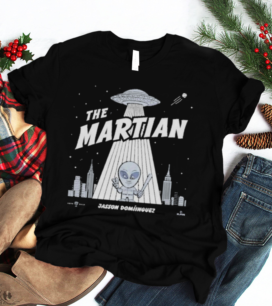 The Martian Jasson Dominguez Alien Spaceship New York Skyline T-Shirt