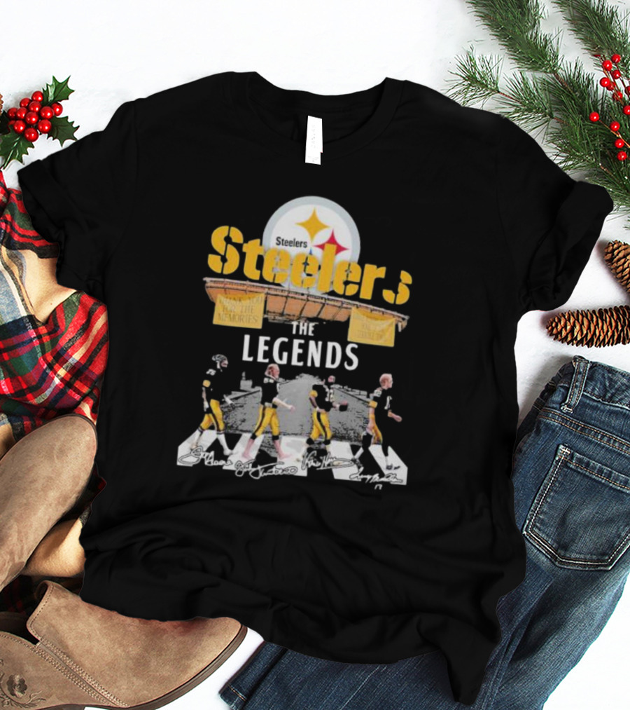 Pittsburgh Steelers The Legends Abbey Road Thank You For The Memories Signatures T-Shirt