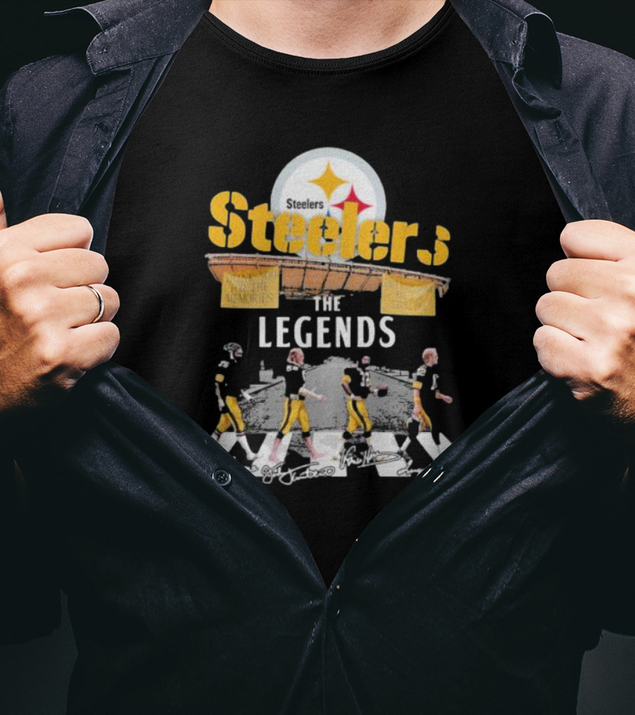 Pittsburgh Steelers The Legends Abbey Road Thank You For The Memories Signatures T-Shirt
