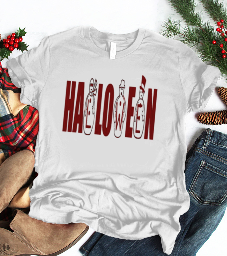 Halloween Snowman Trio Festive T-Shirt