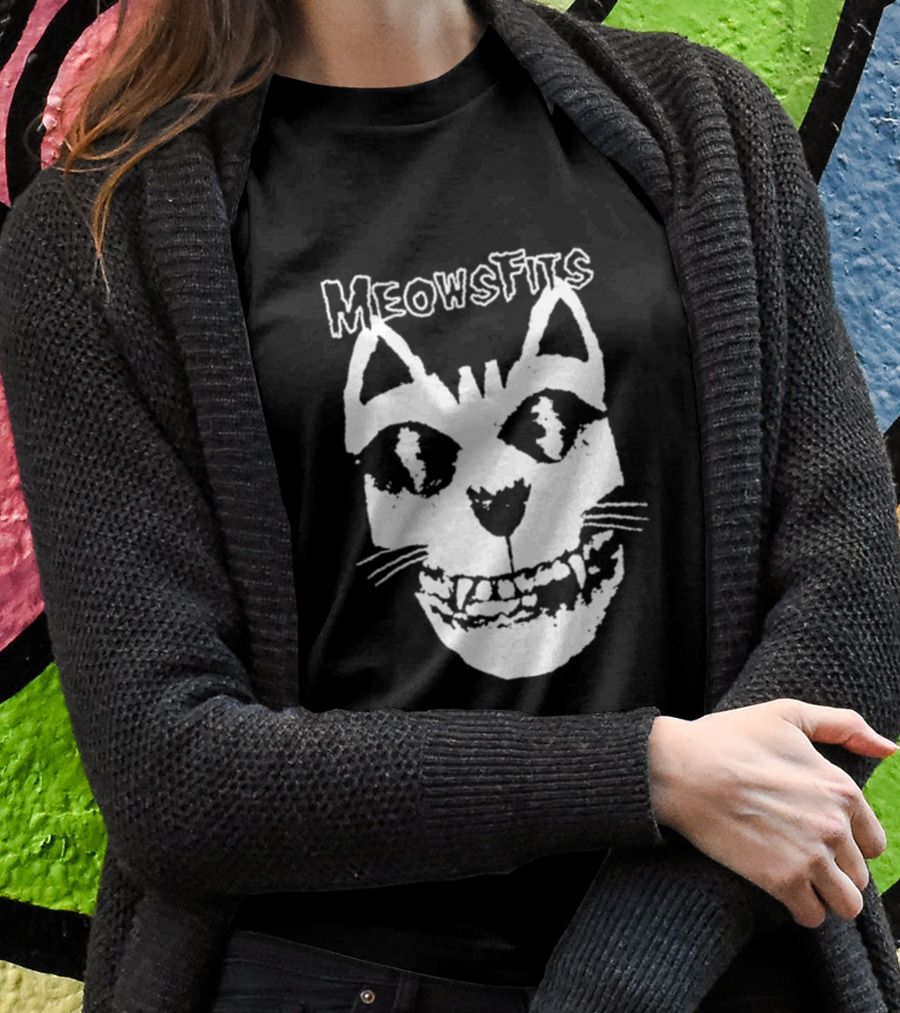 Meowsfits Grinning Cat Skull T-Shirt