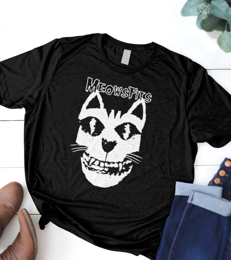 Meowsfits Grinning Cat Skull T-Shirt