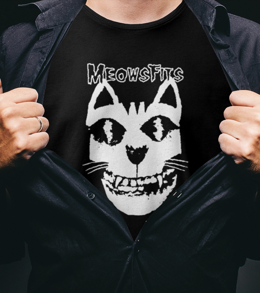 Meowsfits Grinning Cat Skull T-Shirt
