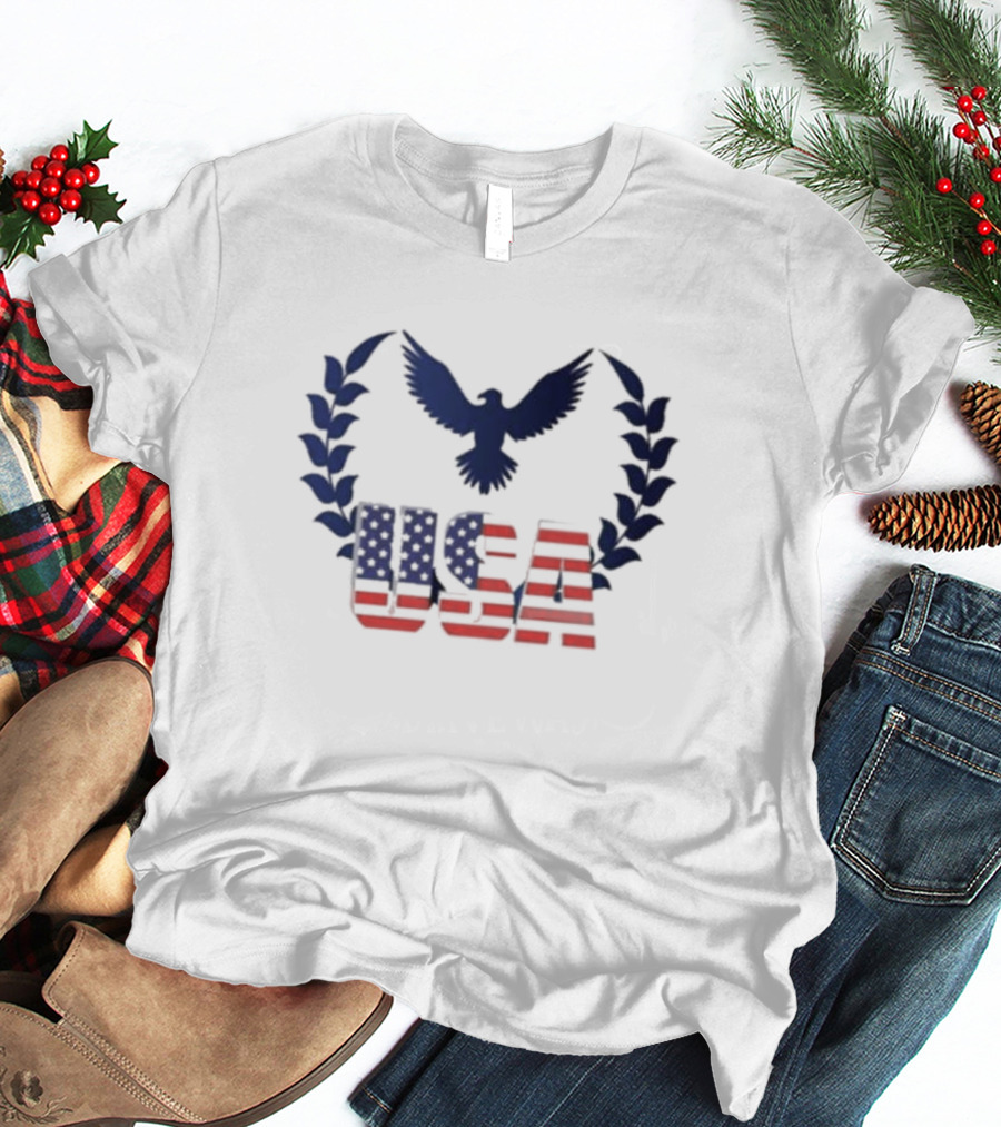 American Eagle Emblem USA Flag T-Shirt