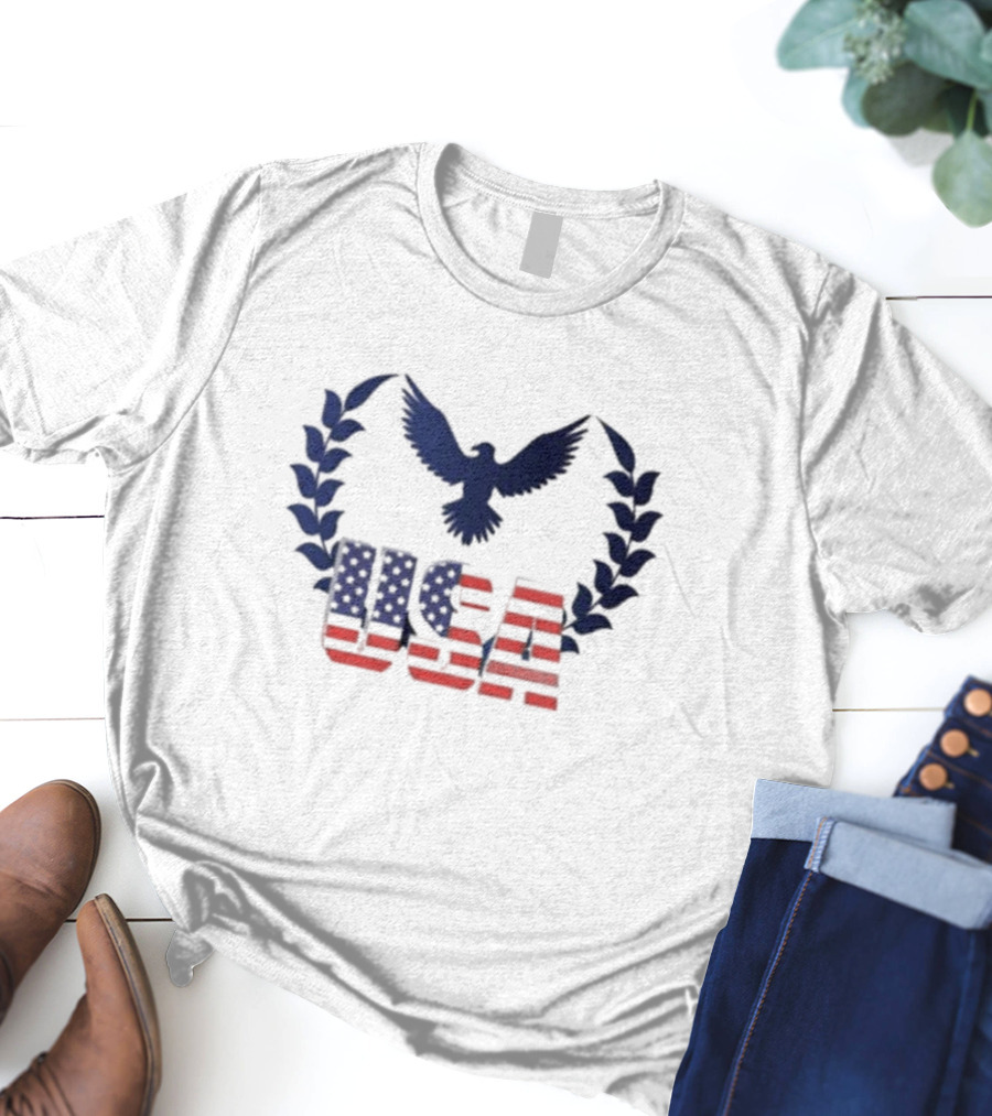 American Eagle Emblem USA Flag T-Shirt
