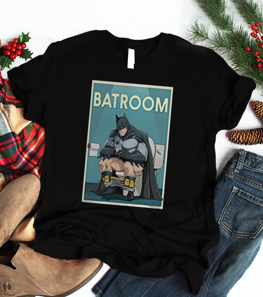 Batman Toilet Batroom Comic Panel T-Shirt