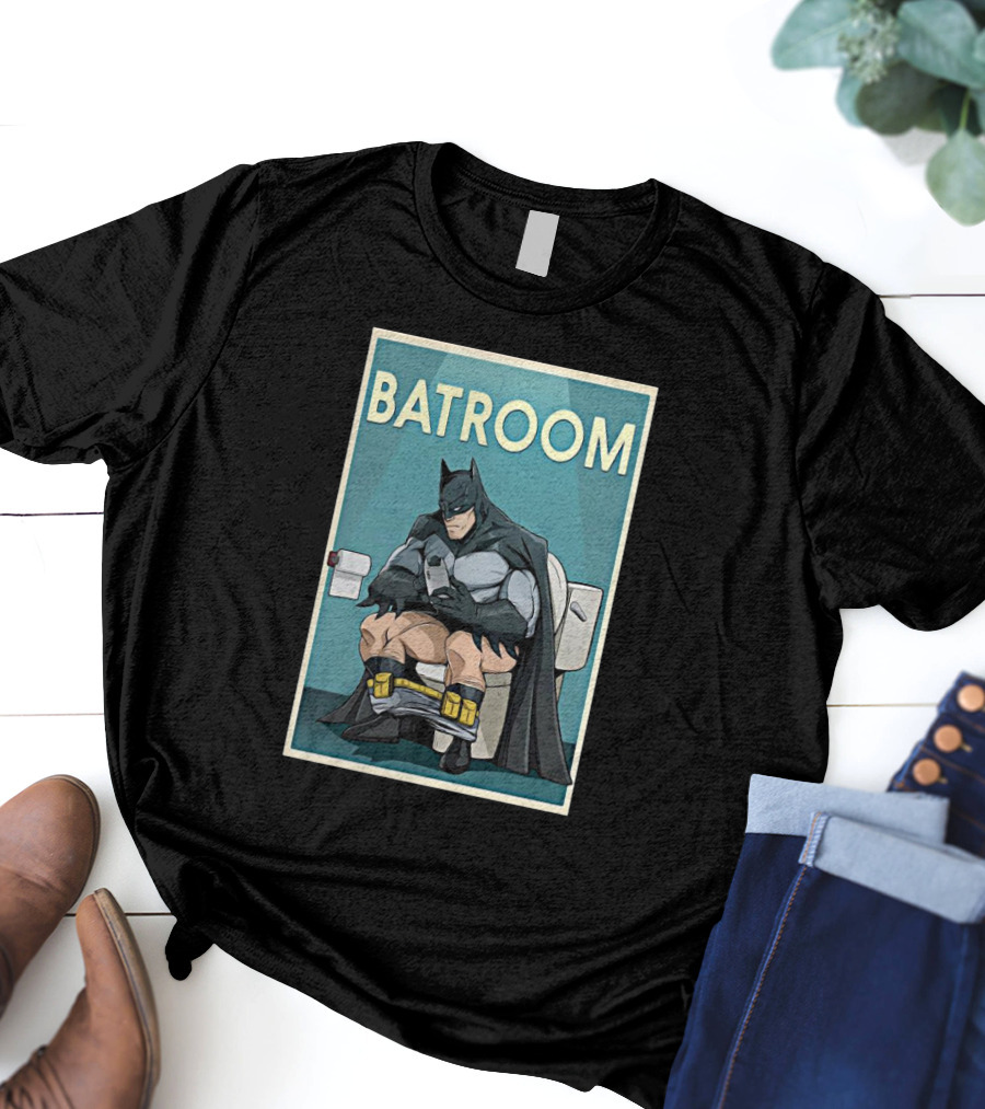 Batman Toilet Batroom Comic Panel T-Shirt