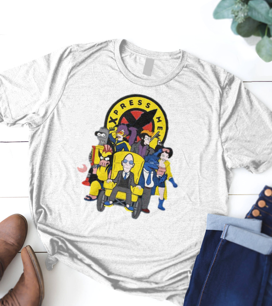 Express Men Futurama Meets X-Men Crossover Ensemble T-Shirt