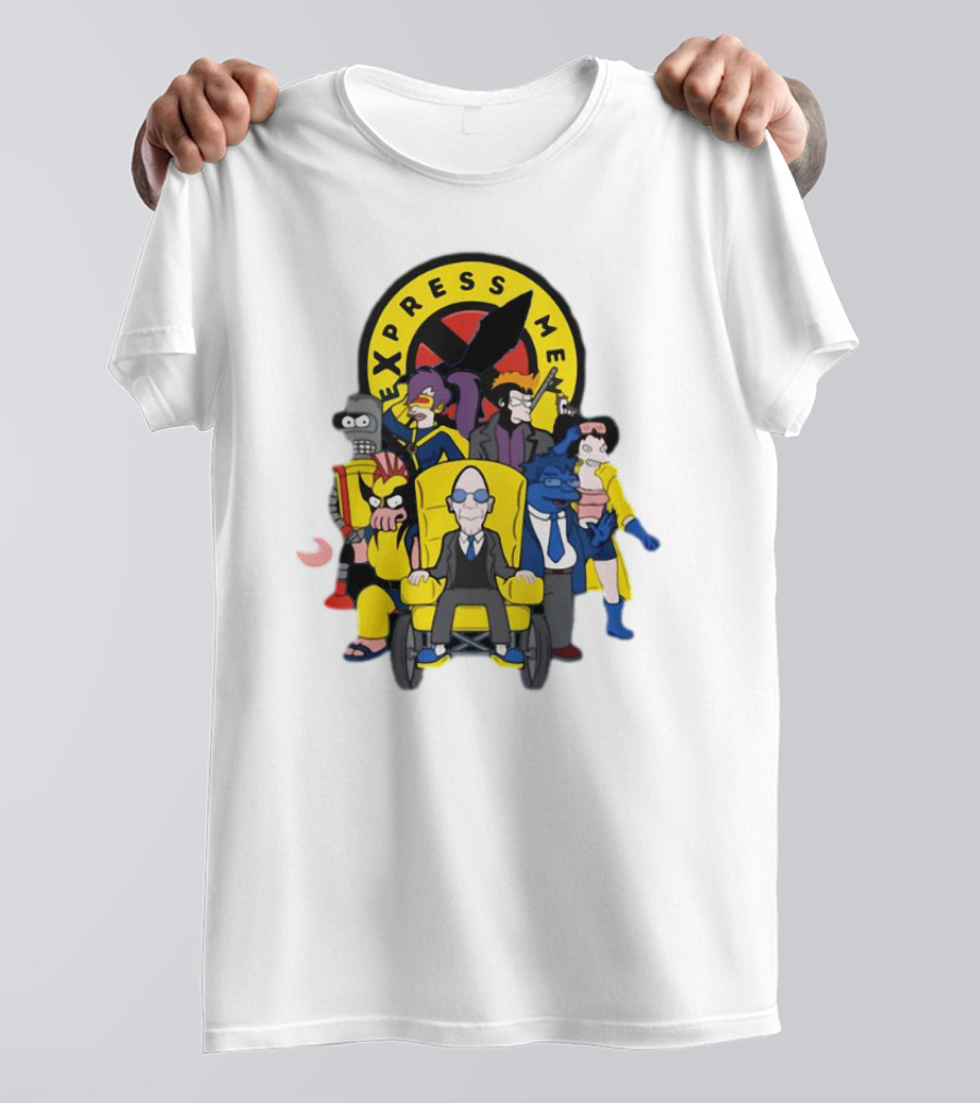 Express Men Futurama Meets X-Men Crossover Ensemble T-Shirt