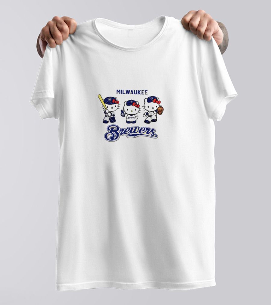 Milwaukee Brewers Hello Kitty Baseball Team T-Shirt