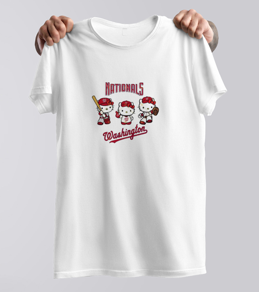 Hello Kitty Washington Nationals Baseball Characters T-Shirt