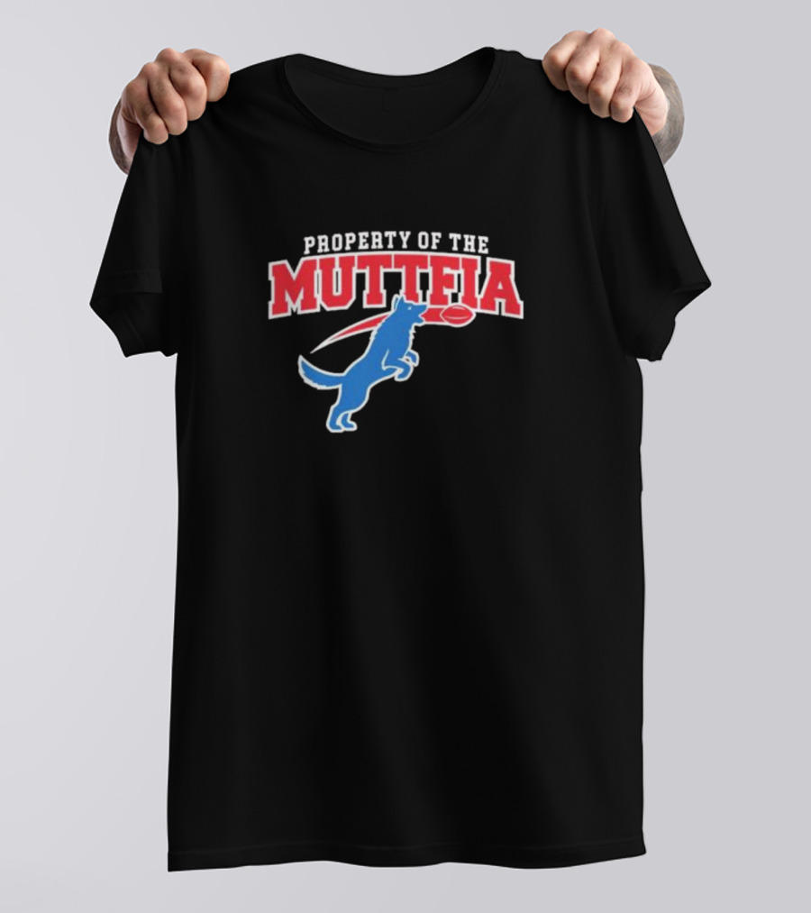PROPERTY OF THE MUTTFIA BLUE DOG WITH FOOTBALL T-Shirt