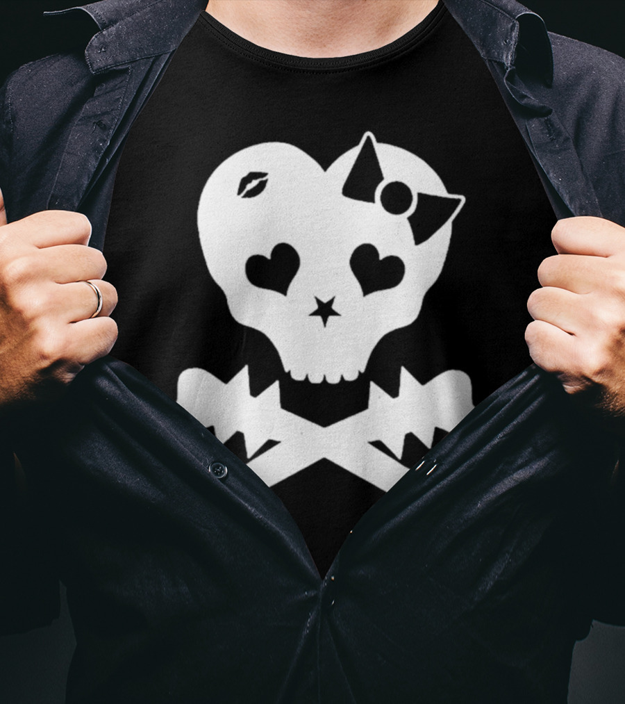 Punx N Kisses Twilight Skull Heart Bow Crossbones T-Shirt