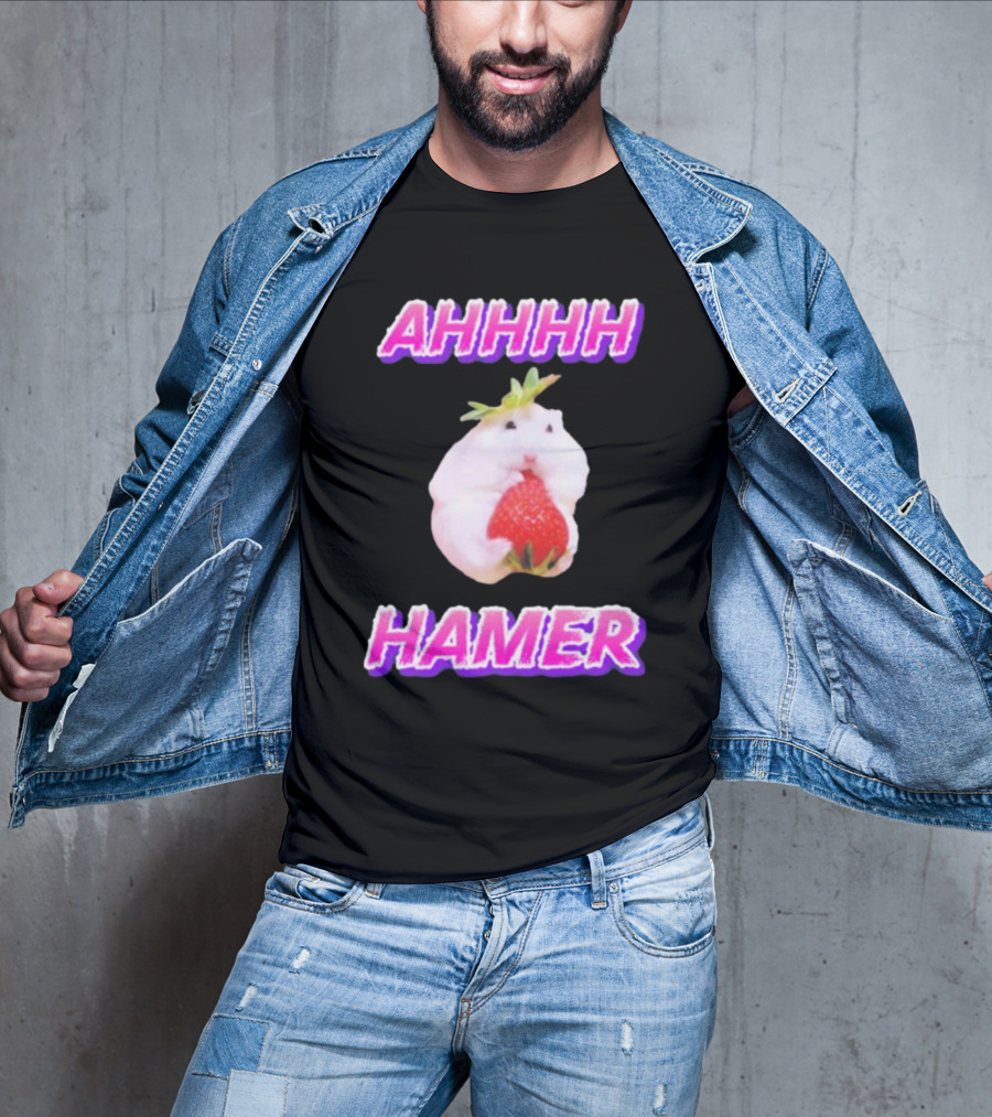 Ahhhh Hamer Strawberry Holding Hamer T-Shirt