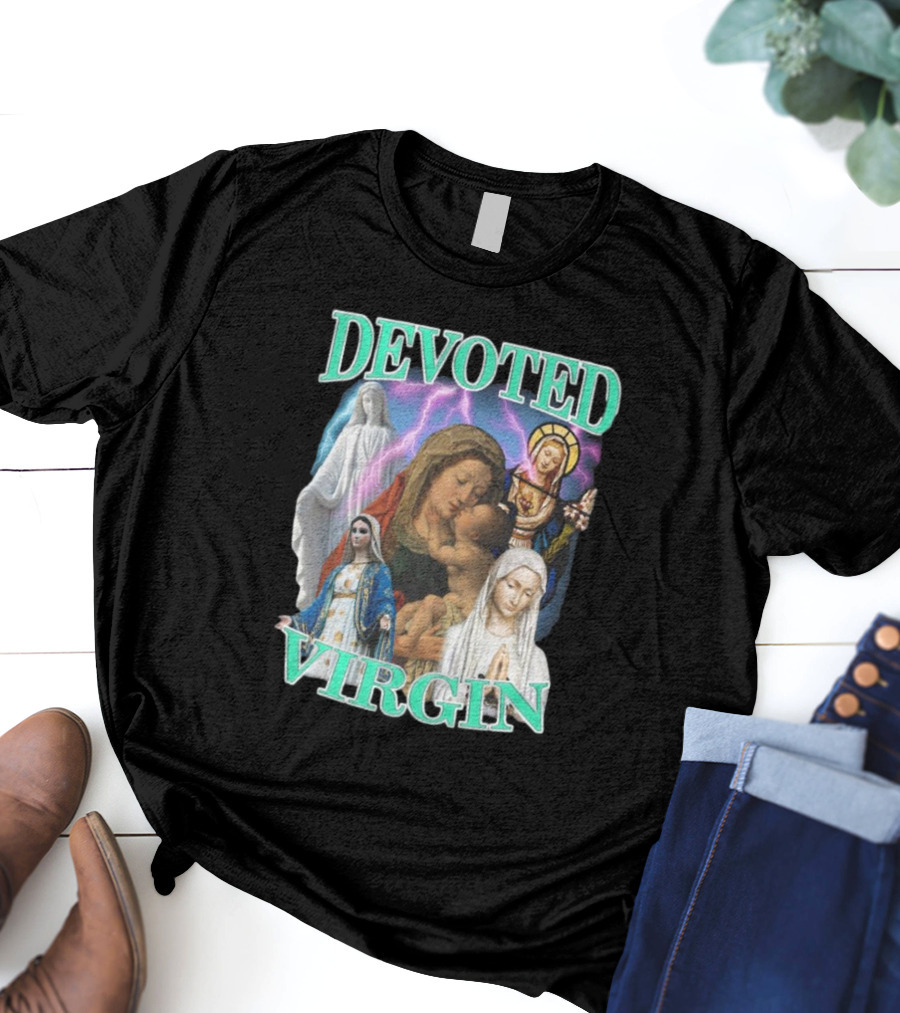 Devoted Virgin Mary Iconic Religious T-Shirt