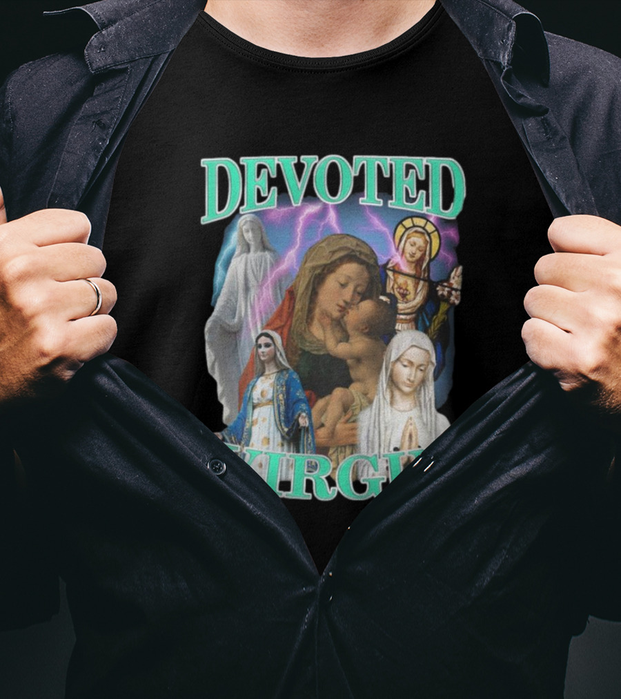 Devoted Virgin Mary Iconic Religious T-Shirt