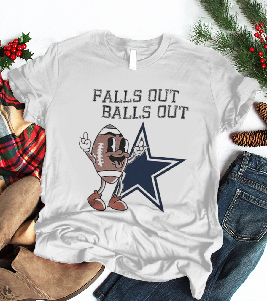 Falls Out Balls Out Football Star T-Shirt