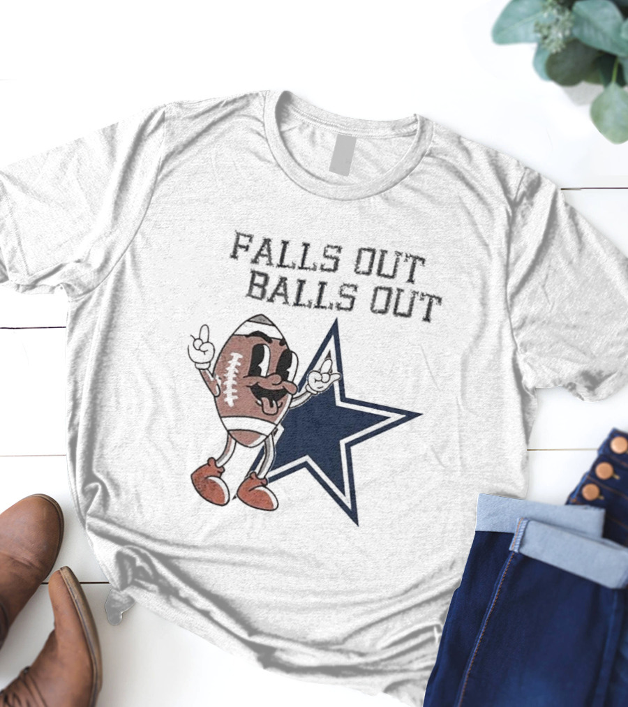 Falls Out Balls Out Football Star T-Shirt