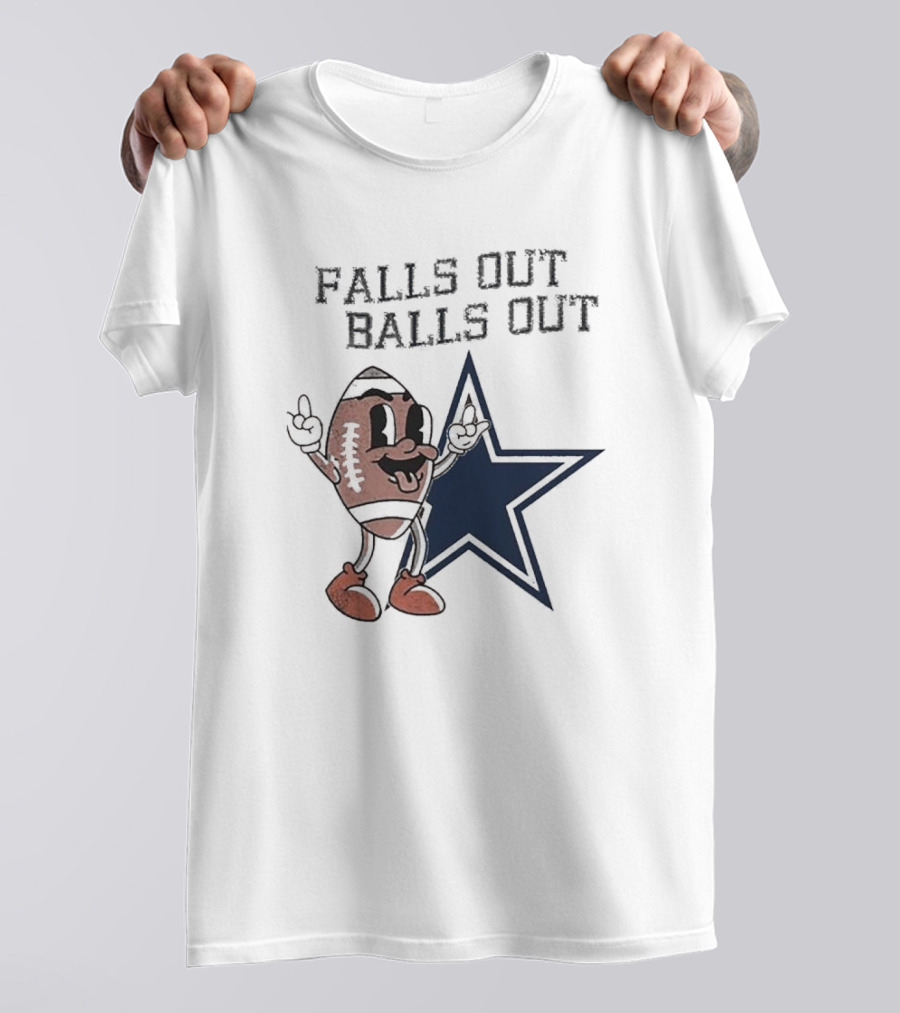 Falls Out Balls Out Football Star T-Shirt