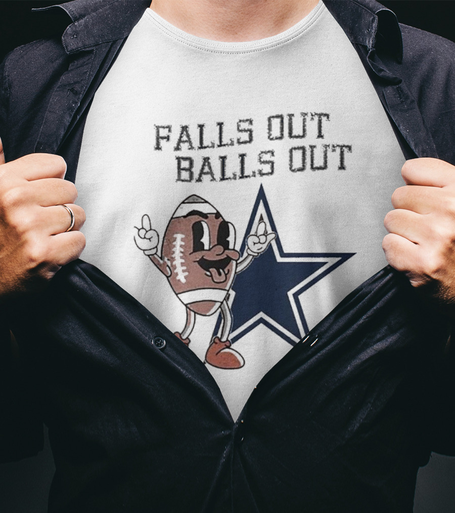 Falls Out Balls Out Football Star T-Shirt