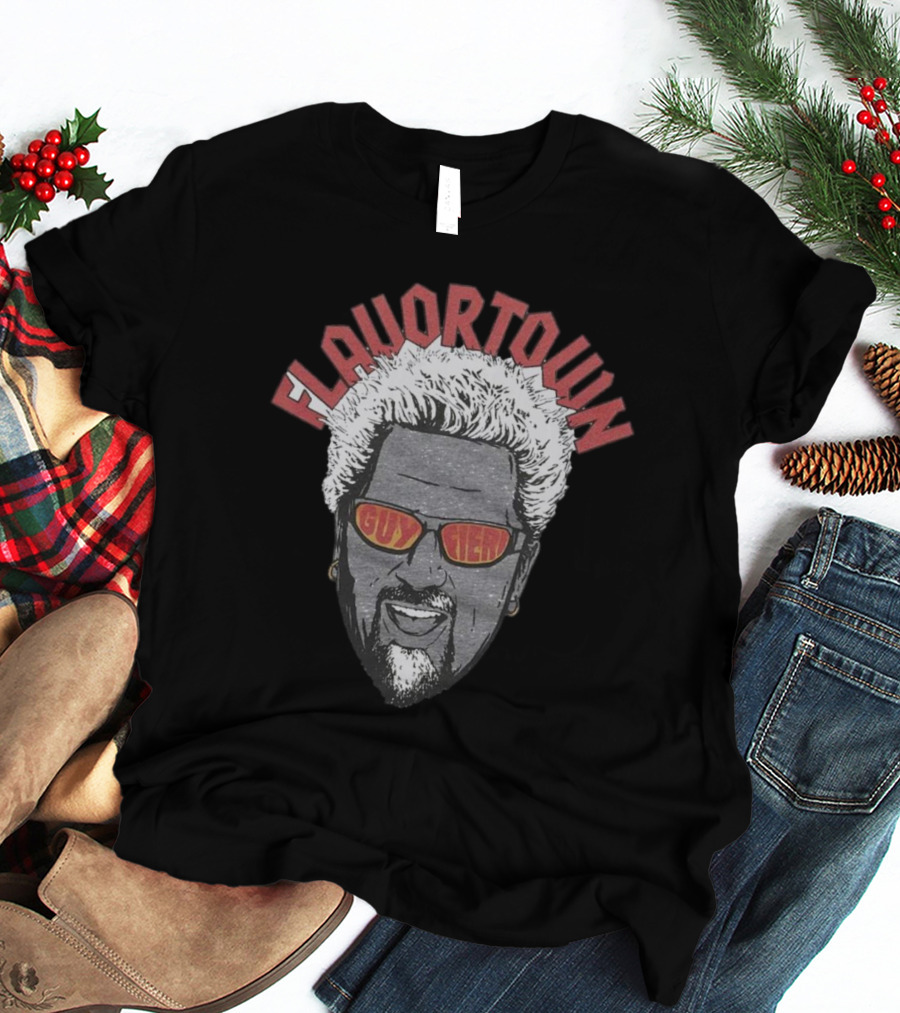 Flavortown Guy Fieri Head With Sunglasses And Spiky Hair T-Shirt
