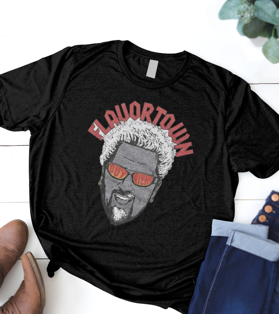 Flavortown Guy Fieri Head With Sunglasses And Spiky Hair T-Shirt