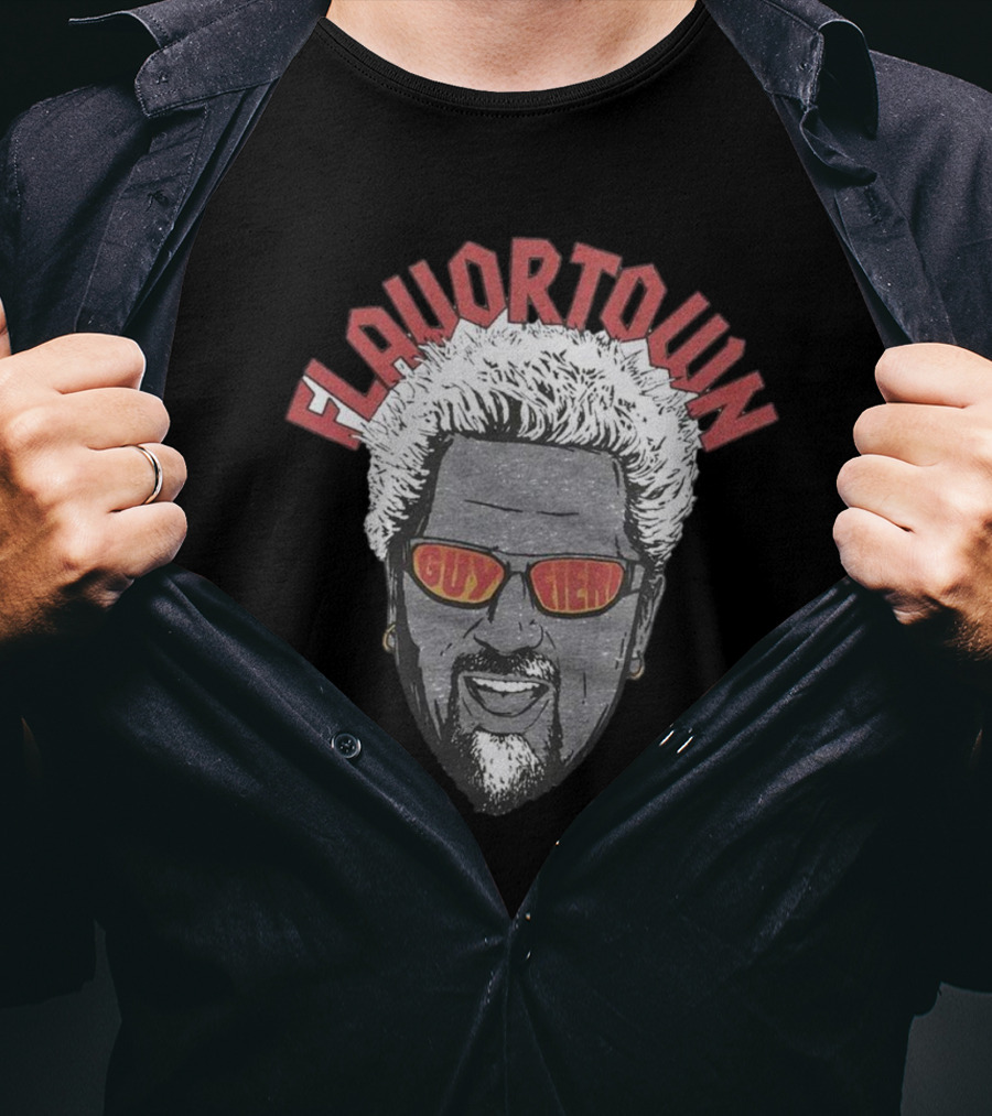 Flavortown Guy Fieri Head With Sunglasses And Spiky Hair T-Shirt