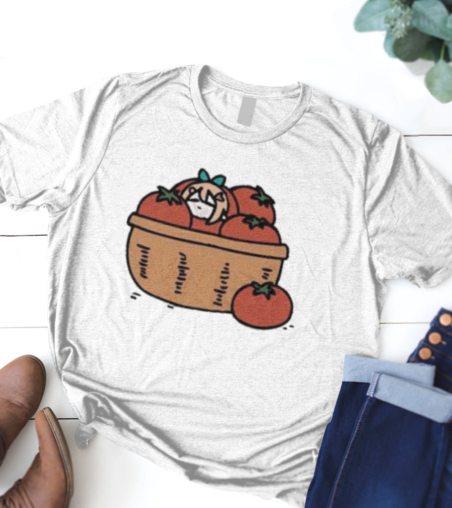 Pomato Anime Character In Tomato Basket T-Shirt
