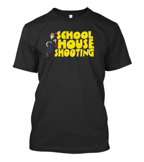 SCHOOL HOUSE SHOOTING Cartoon Character T-Shirt