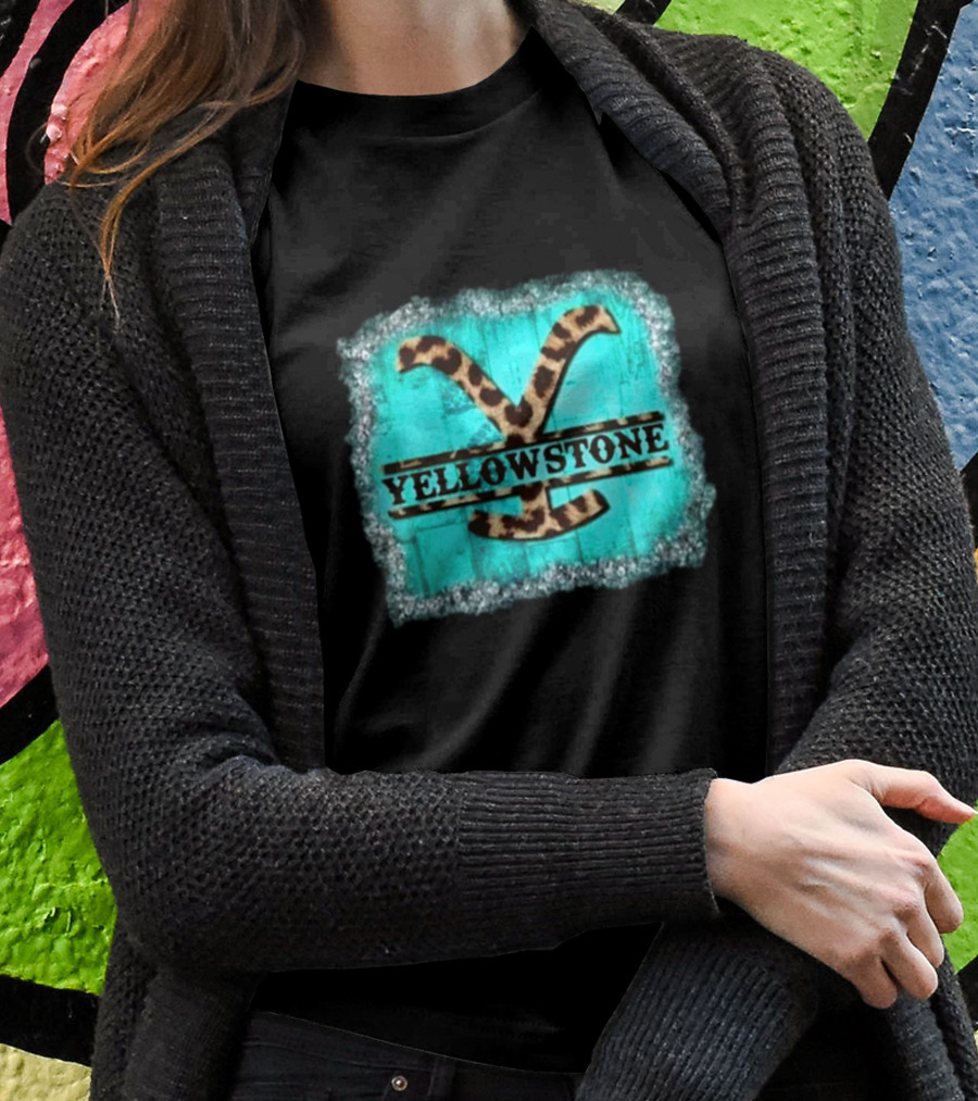 Yellowstone Turquoise Leopard Print T-Shirt