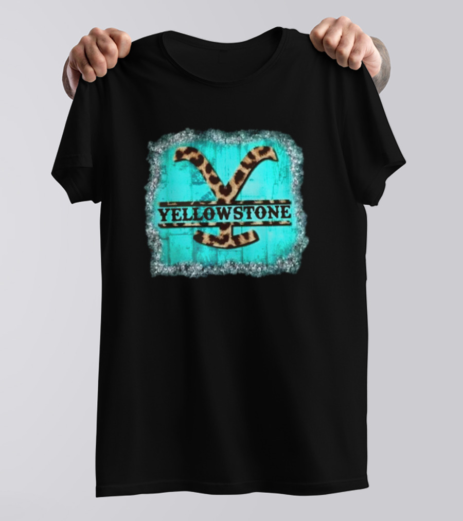 Yellowstone Turquoise Leopard Print T-Shirt