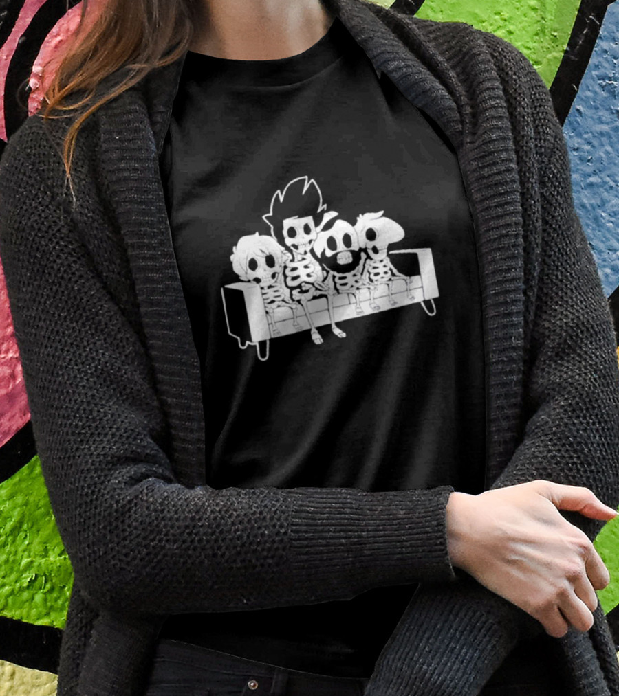 Oneyplays Boney Plays Couch Boys Skeleton Friends T-Shirt