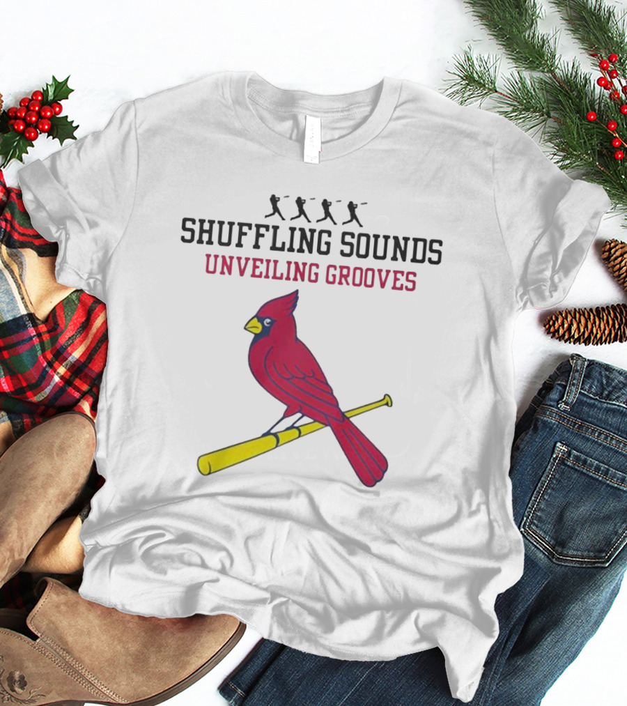 Cardinal Vibes Shuffling Sounds Unveiling Grooves T-Shirt