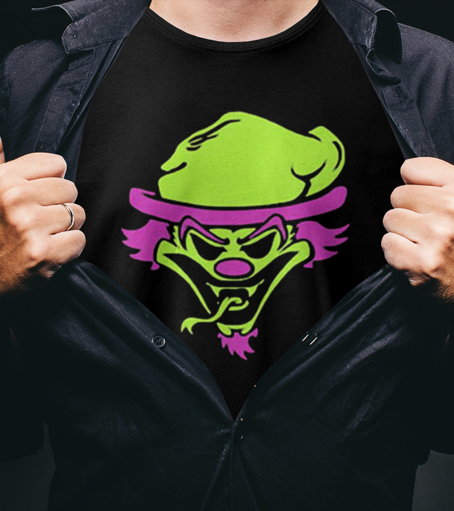 The Rock Insane Clown Posse Riddle Box Neon Face T-Shirt