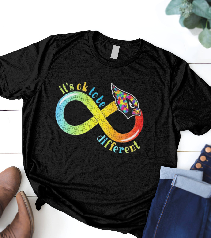 Arizona Cardinals Autism Awareness Infinity Symbol It’s Ok To Be Different T-Shirt