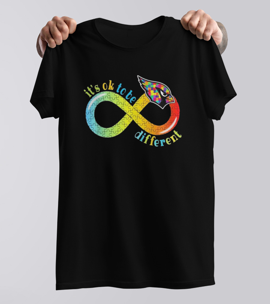 Arizona Cardinals Autism Awareness Infinity Symbol It’s Ok To Be Different T-Shirt