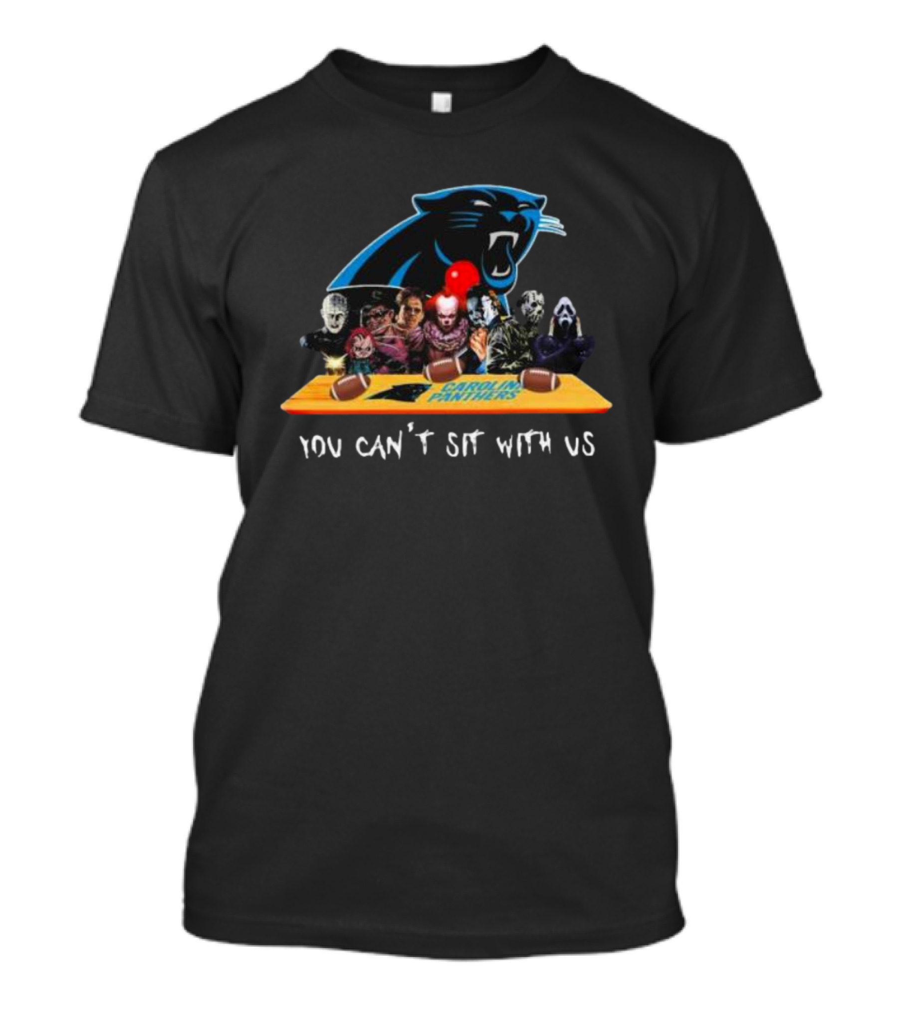Carolina Panthers Horror Characters You Can’t Sit With Us T-Shirt