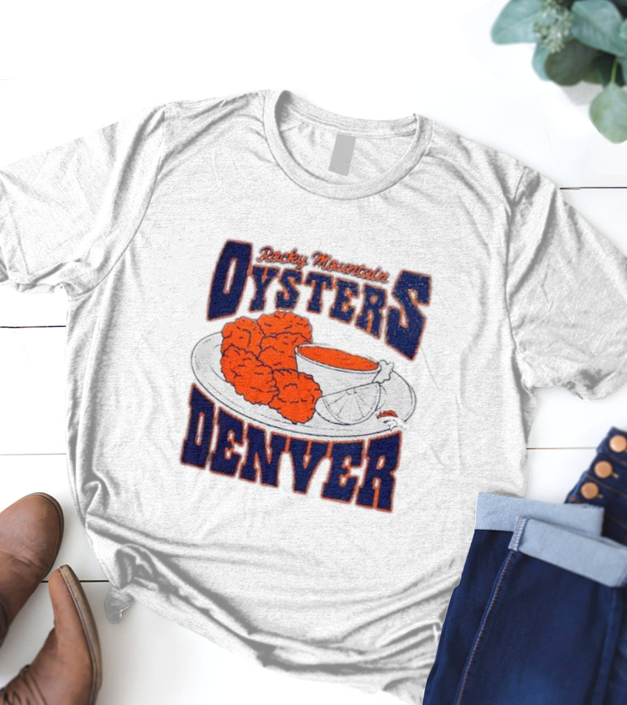 Rocky Mountain Oysters Denver Broncos NFL X Guy Fieri Flavortown Homage Gray Tri-Blend T-Shirt