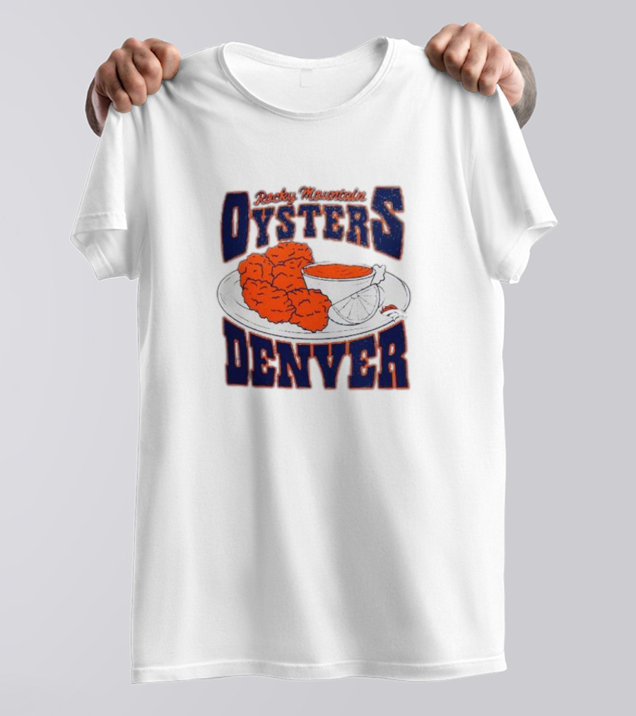 Rocky Mountain Oysters Denver Broncos NFL X Guy Fieri Flavortown Homage Gray Tri-Blend T-Shirt