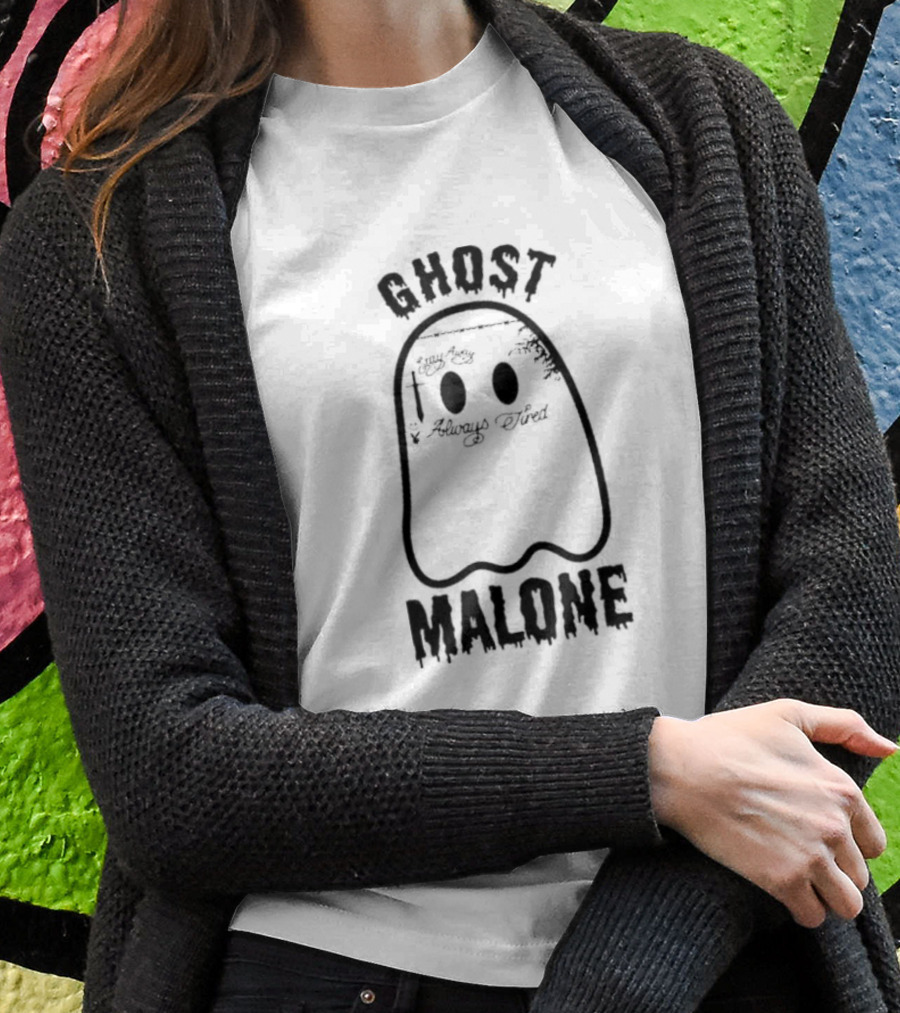 Ghost Malone Halloween Spooky Season Cute Fall Ghost T-Shirt