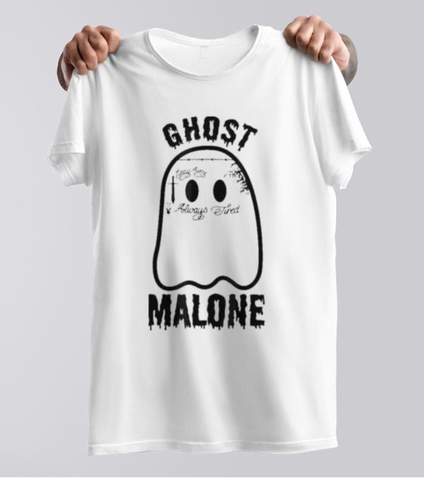 Ghost Malone Halloween Spooky Season Cute Fall Ghost T-Shirt